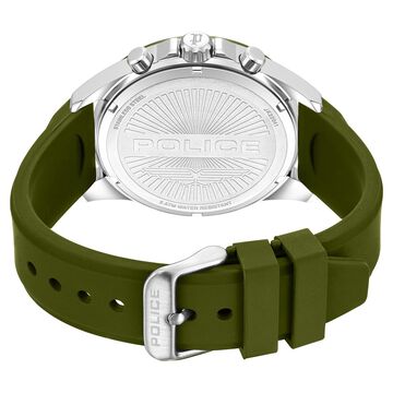 Police Quartz Multifunction Black Dial Green Colour Silicone Strap Watch For Men