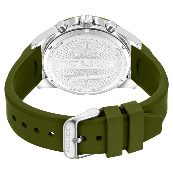 Police Quartz Multifunction Black Dial Green Colour Silicone Strap Watch For Men - image number 2