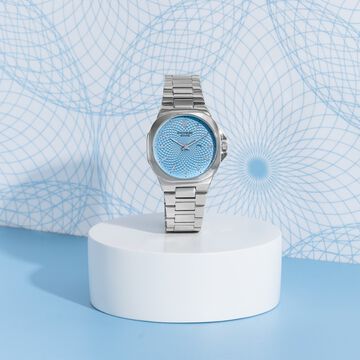 Sonata Poze Quartz Analog Blue Dial Silver Colour Stainless Steel Strap Watch For Men