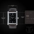Titan Men's Urban Chic: Modernist Black Dial & Leather Strap Watch - image number 2