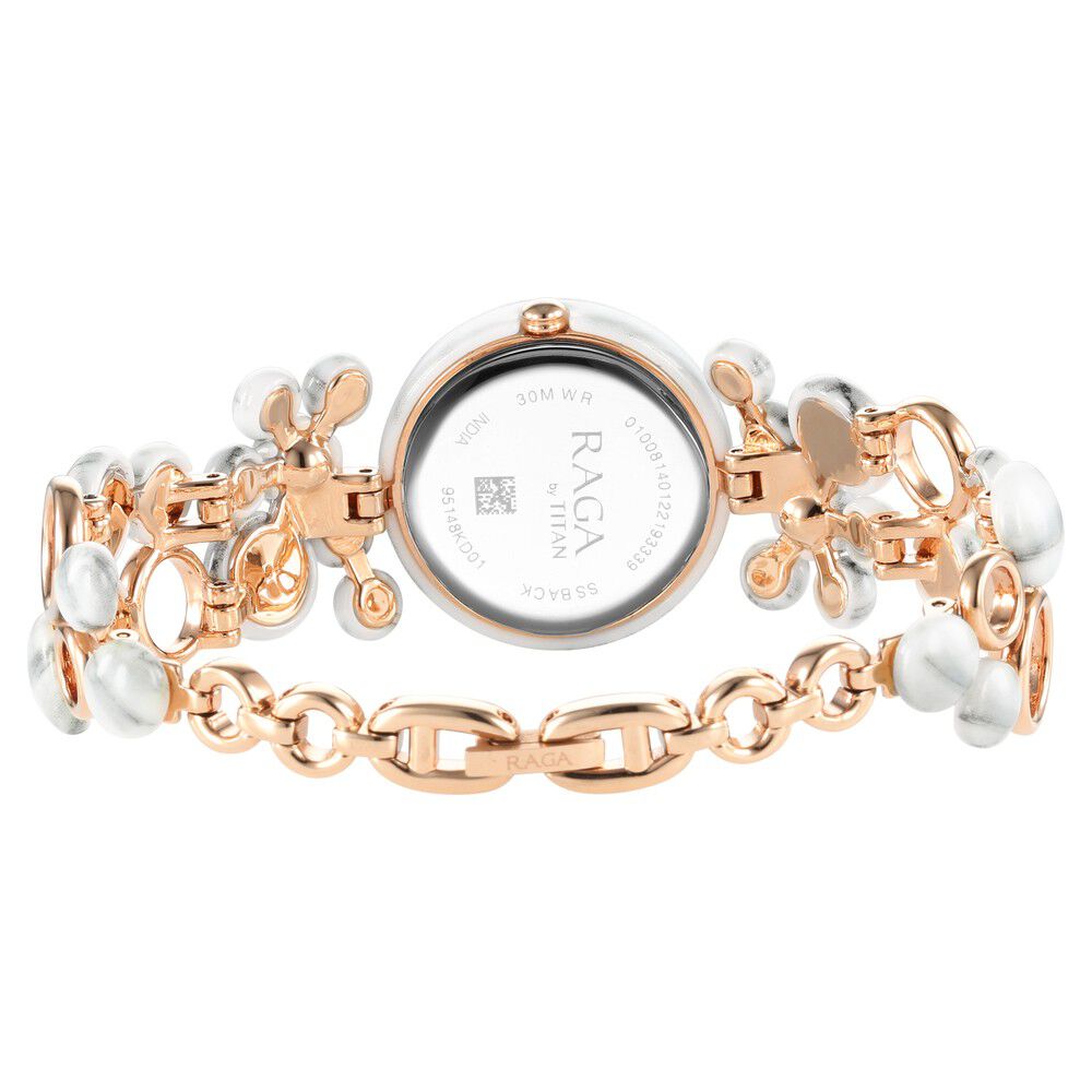 Titan raga analog white dial women's watch on sale