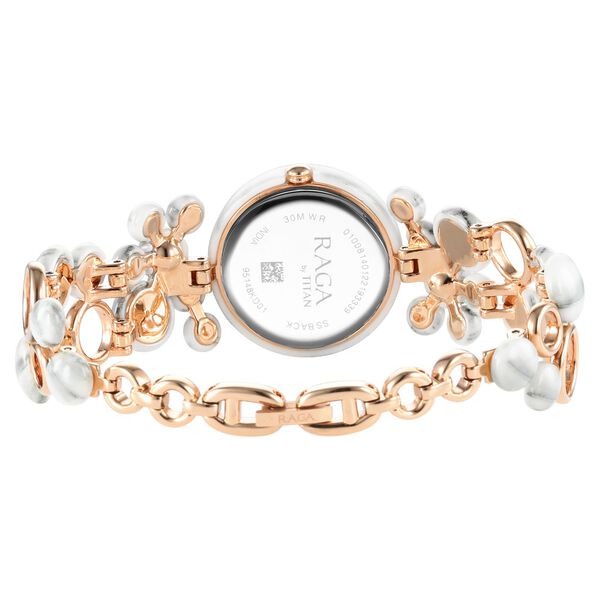 Titan Raga Ceramics Quartz Analog White Dial Metal Strap Watch For Women - image number 5