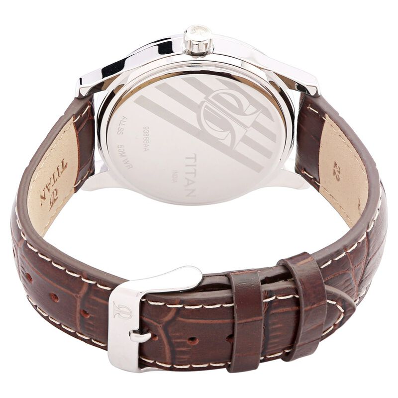 Titan Analog with Date Silver Dial, Leather Strap watch for Men - image number 2