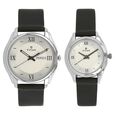 Titan Analog with Day and Date Silver Dial Leather Strap watch for Couple - image number 0