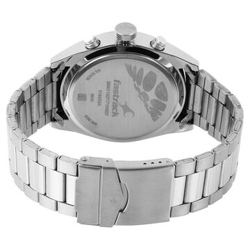 Fastrack All Nighters Quartz Multifunction Grey Dial Metal Strap Watch for Guys