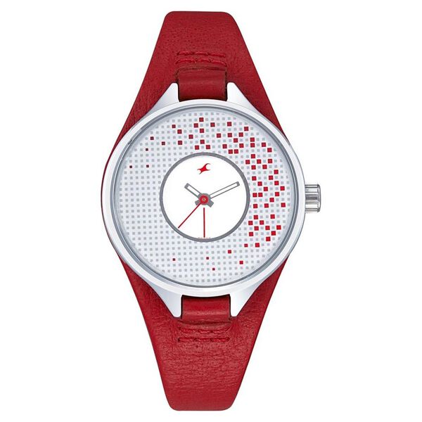Fastrack Quartz Analog White Dial Leather Strap Watch for Girls - image number 0