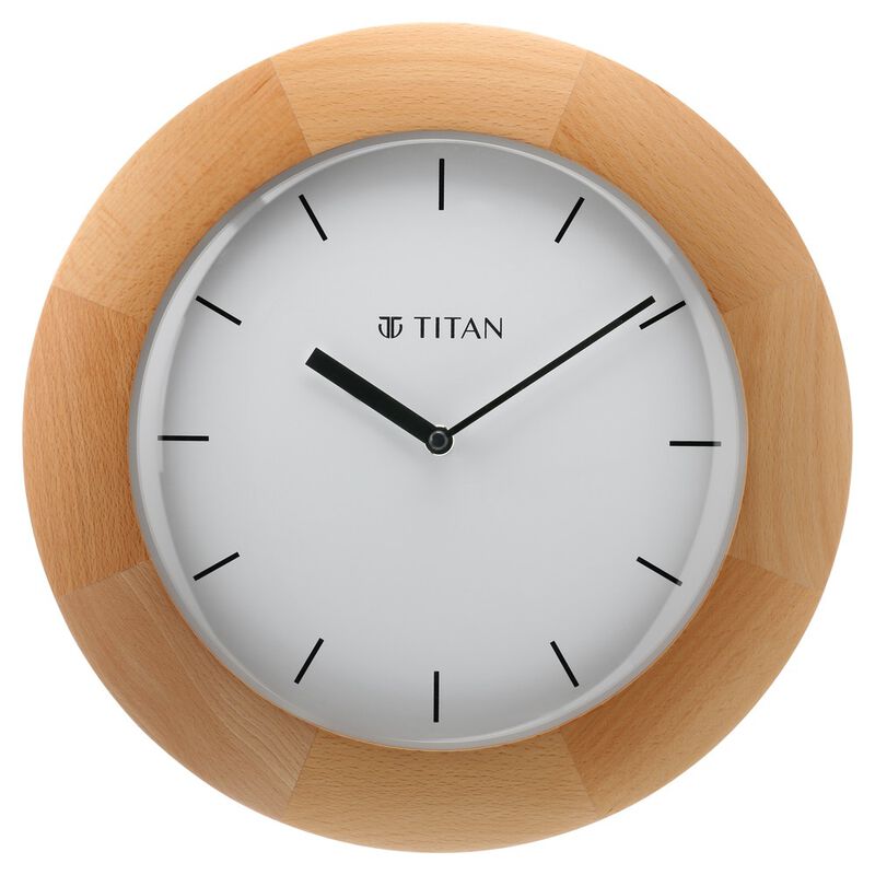 Buy Online Titan Wooden Wall Clock with Domed Glass 32.3 cm x 32.3 cm