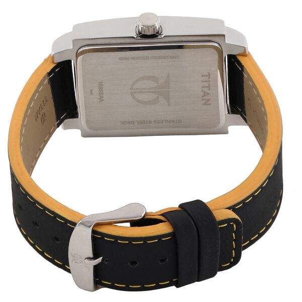 Titan Quartz Analog Black Dial Leather Strap Watch for Men - image number 3