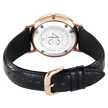 Titan 40 years Quartz Analog Silver Dial Black Leather Strap Watch For Men