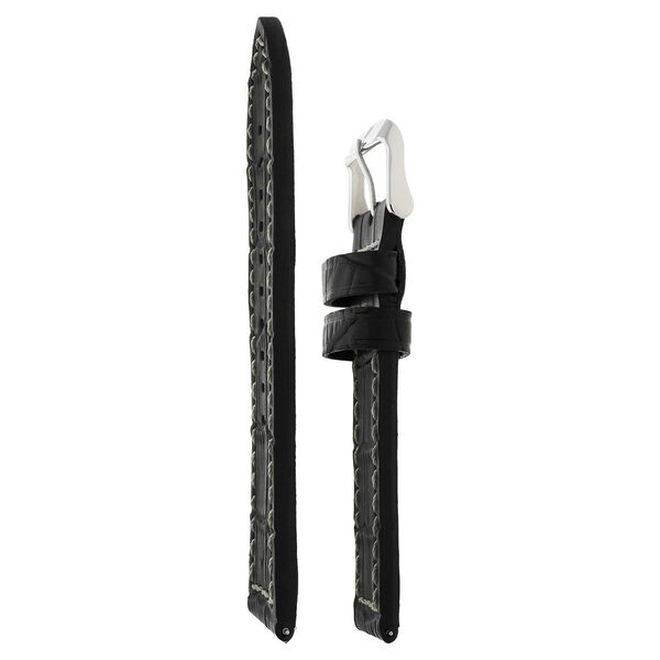 24 mm Black Genuine Leather Strap for Men - image number 2