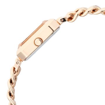 Titan Raga Showstopper Quartz Analog Rose Gold Dial Rose Gold Metal Strap Rectangular Shaped Watch For Women