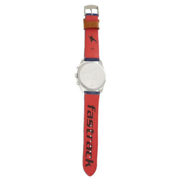 Fastrack Denim Quartz Multifunction White Dial Denim Strap Watch for Guys - image number 5