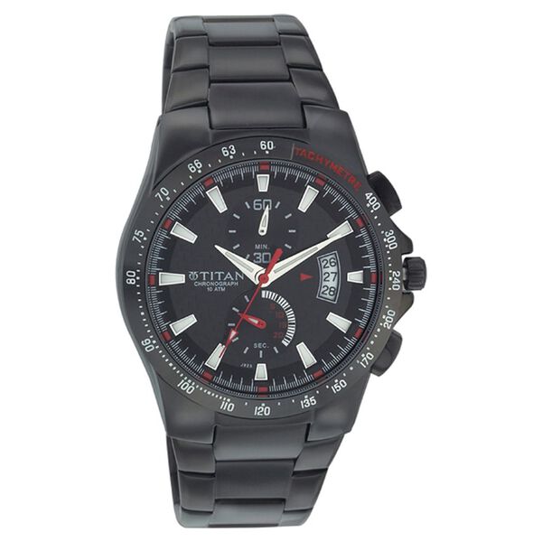 Titan Quartz Chronograph Black Dial Watch for Men - image number 0