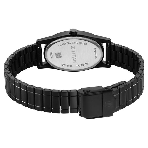 Titan Karishma Quartz Analog Blue Dial Black Stainless Steel Strap Watch For Women - image number 4