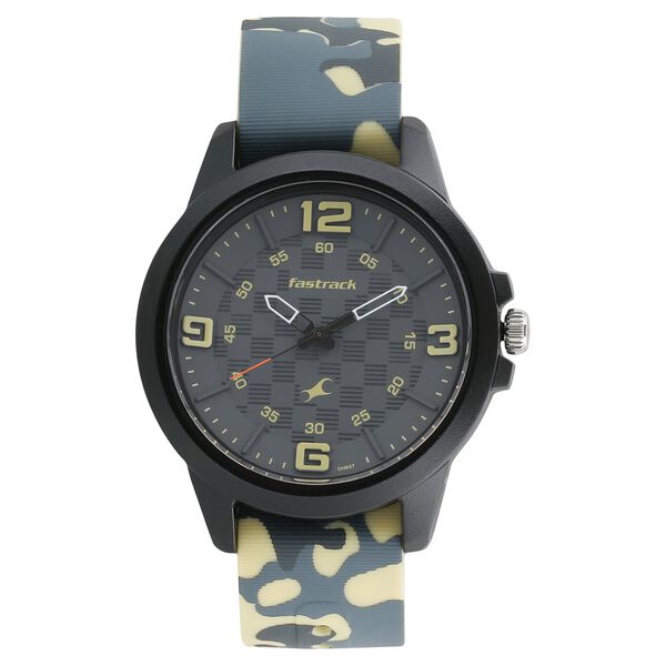 Fastrack Trendies Quartz Analog Grey Dial Silicone Strap Watch for Guys - image number 0