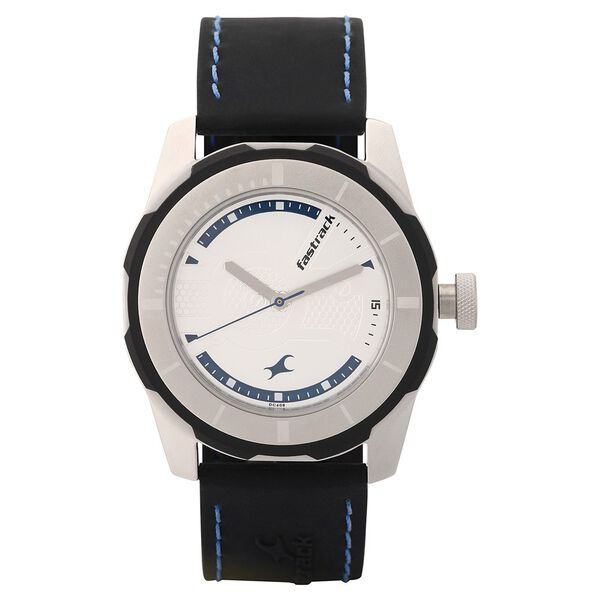 Fastrack Quartz Analog Silver Dial Plastic Strap Watch for Guys - image number 1