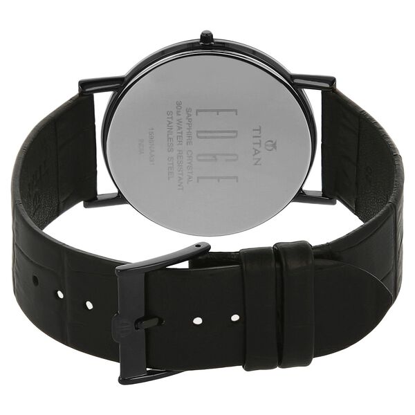 Titan Quartz Analog Black Dial Leather Strap Watch for Men - image number 3