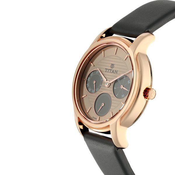 Titan Workwear Brown Dial Quartz Multifunction Leather Strap watch for Women - image number 1
