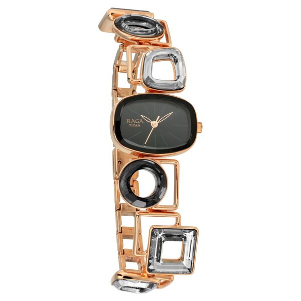 Titan Raga Facets Black Dial Analog Stainless Steel Strap Watch for Women - image number 1