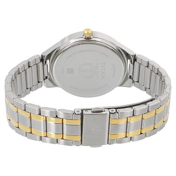 Titan Women's Elegance Monophase Two-Tone White Dial Watch