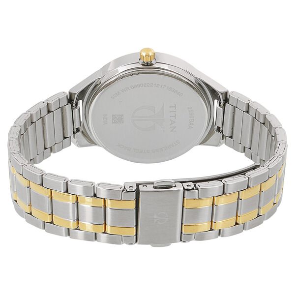 Titan Women's Elegance Monophase Two-Tone White Dial Watch - image number 3
