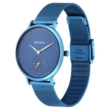 Titan Slimline Blue Dial Analog Stainless Steel Strap watch for Women