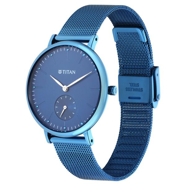 Titan Slimline Blue Dial Analog Stainless Steel Strap watch for Women - image number 3