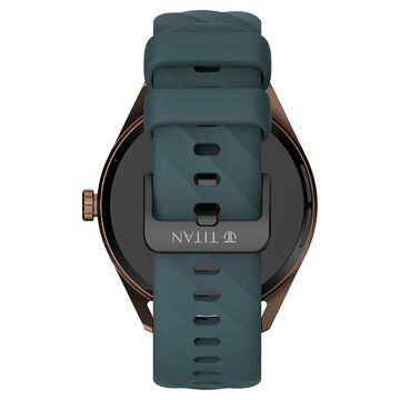 Titan Crest with 3.63 cm AMOLED Display with AOD, Functional Crown, BT Calling, Premium Smartwatch with Teal Strap