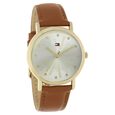 Tommy Hilfiger Quartz Analog Golden Dial Leather Strap Watch for Women - image number 1