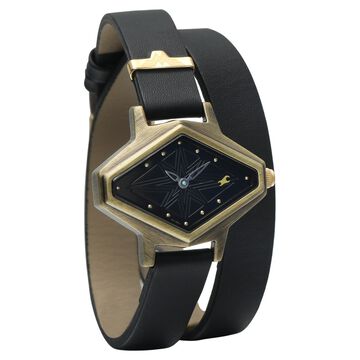 Fastrack Wonder Woman Quartz Analog Black Dial Leather Strap Watch for Girls
