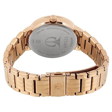 Titan Whimsy Rose Gold Dial Quartz Multifunction Stainless Steel Strap Watch for Women