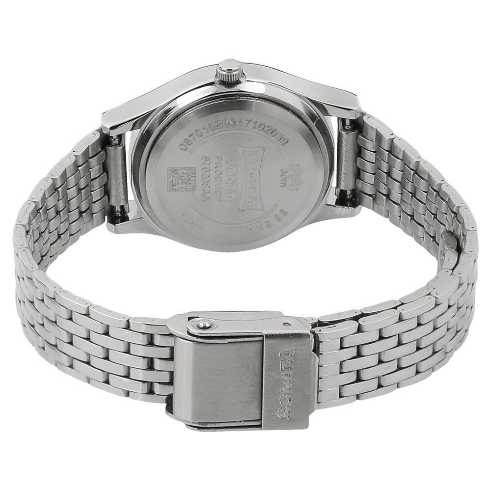 Buy Online Sonata Essentials Blue Dial Women Watch With Stainless
