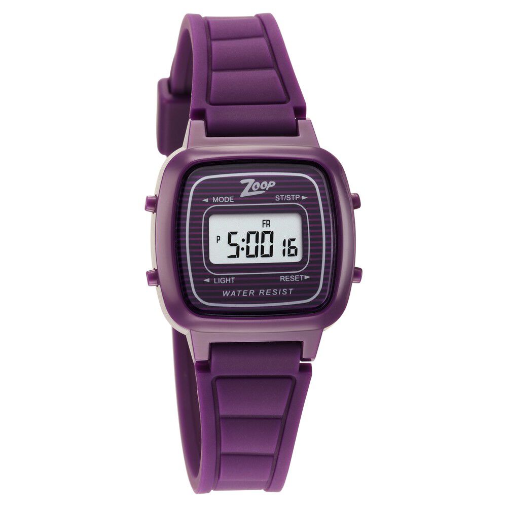Buy Online Zoop By Titan Digital Purple Dial Plastic Strap Watch