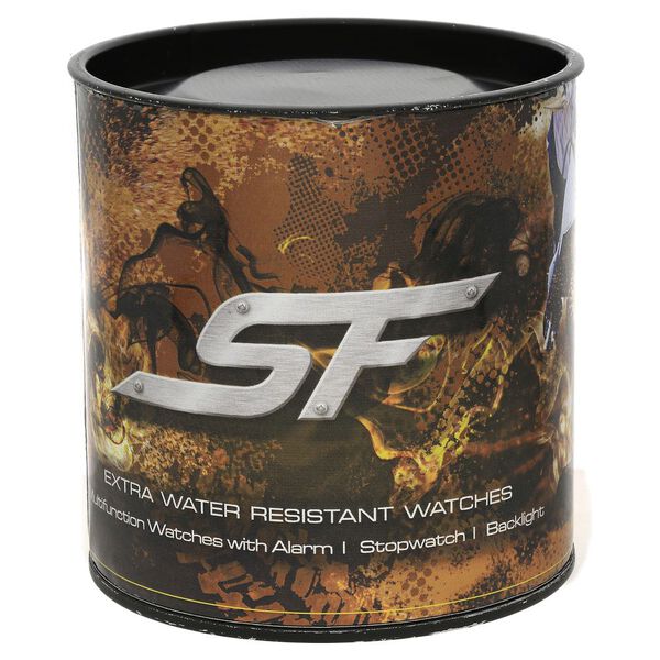 SF Quartz Analog Digital Black Dial PU Strap Watch for Men - image number 4