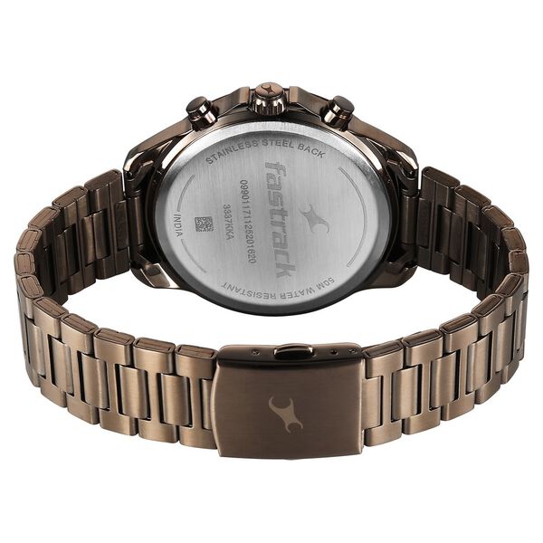 Fastrack Wild Quartz Chronograph Maroon Dial Chrome K Stainless Steel Strap Watch For Guys - image number 7