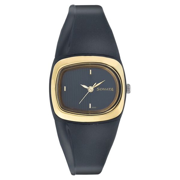 Sonata Quartz Analog Black Dial Strap Watch for Women - image number 0
