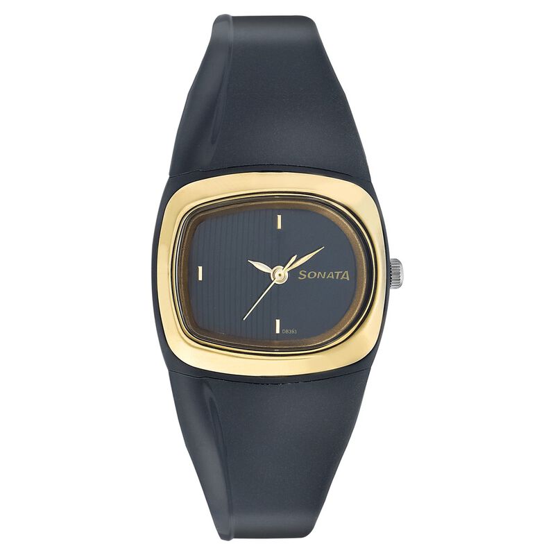 Sonata Quartz Analog Black Dial Strap Watch for Women