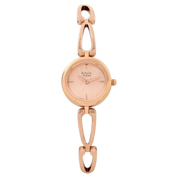 Titan Raga Foliage Rose Gold Dial Women Watch With Metal Strap - image number 0
