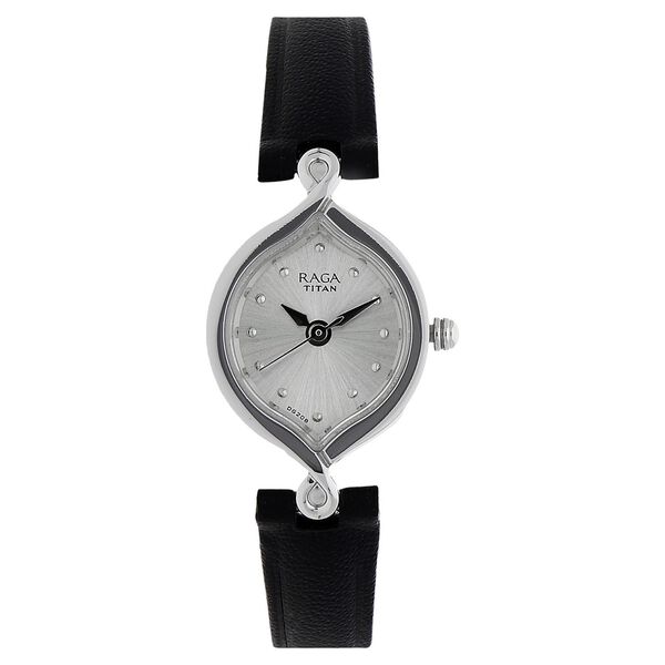 Titan Raga Silver Dial Women Watch With Leather Strap - image number 0