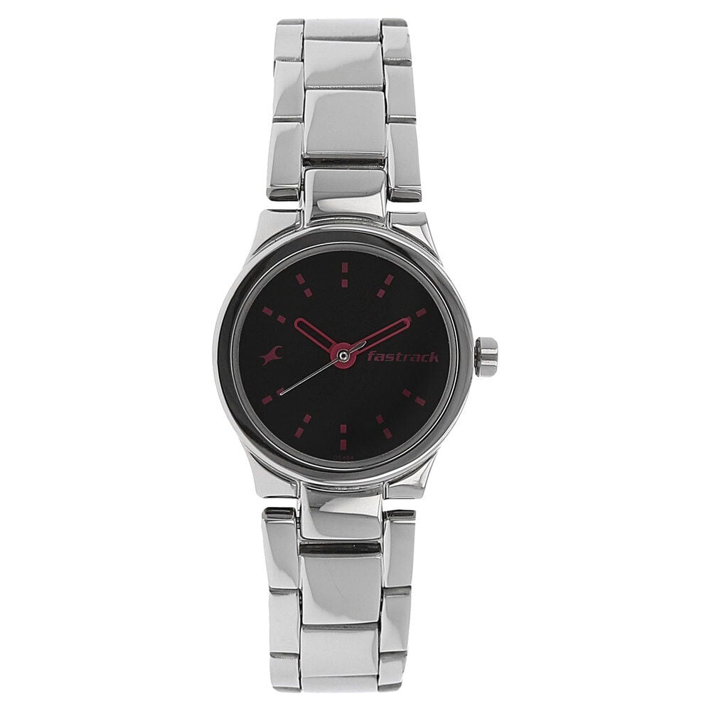 Fastrack Quartz Analog Black Dial Metal Strap Watch for Girls-image-49