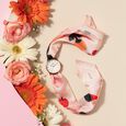 Sonata Poze Quartz Analog White Dial Multicoloured Colour Fabric Strap Watch For Women