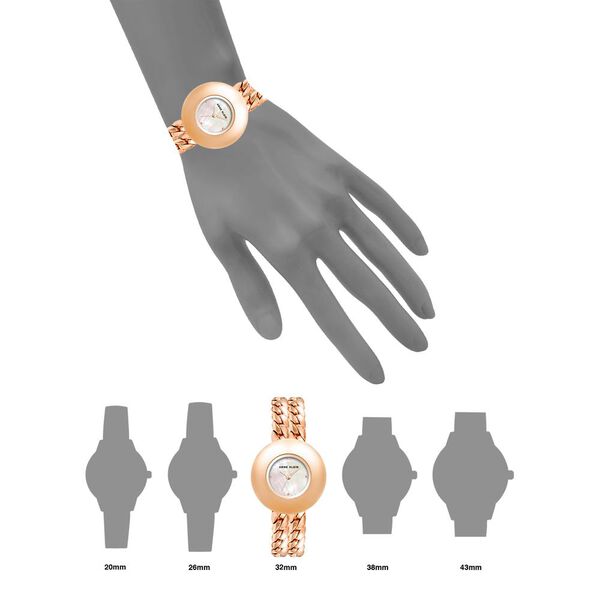 Anne Klein Quartz Analog White Dial Rose Gold Metal Strap Watch For Women - image number 3
