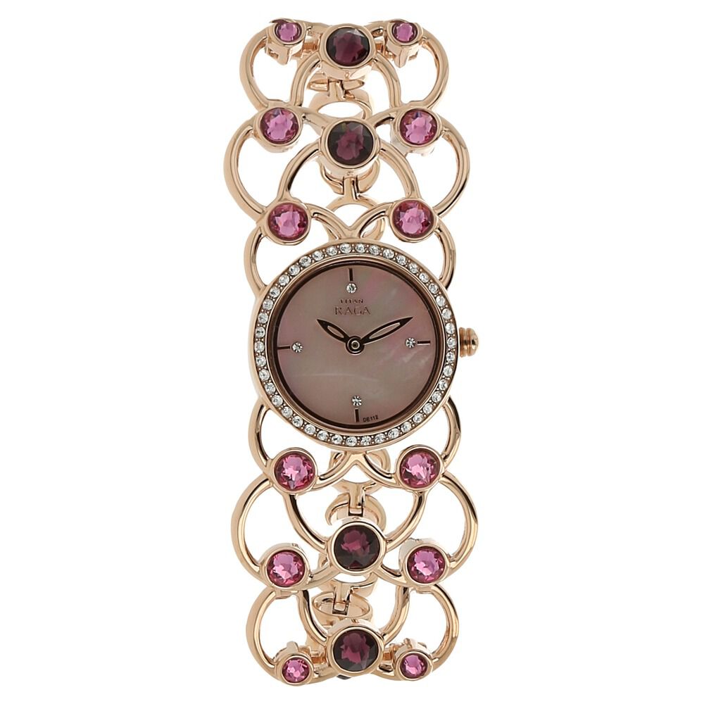 Titan raga mother of pearl rose gold clearance