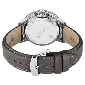 Titan Light leathers Multifunction Anthracite Dial Leather Strap Watch For Men