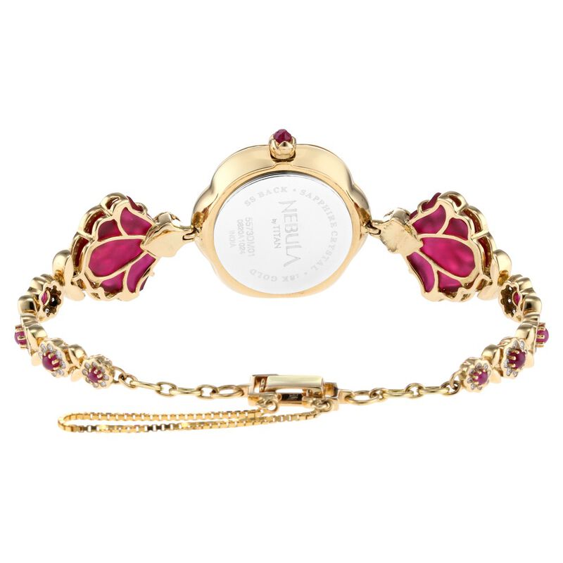 Titan Nebula Deccan Treasures Quartz Analog 18 Karat Solid Gold Watch for Women - image number 5