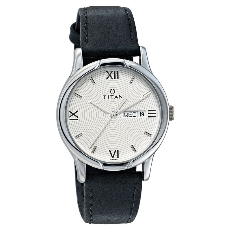 Titan Quartz Analog with Day and Date Silver Dial Watch for Men
