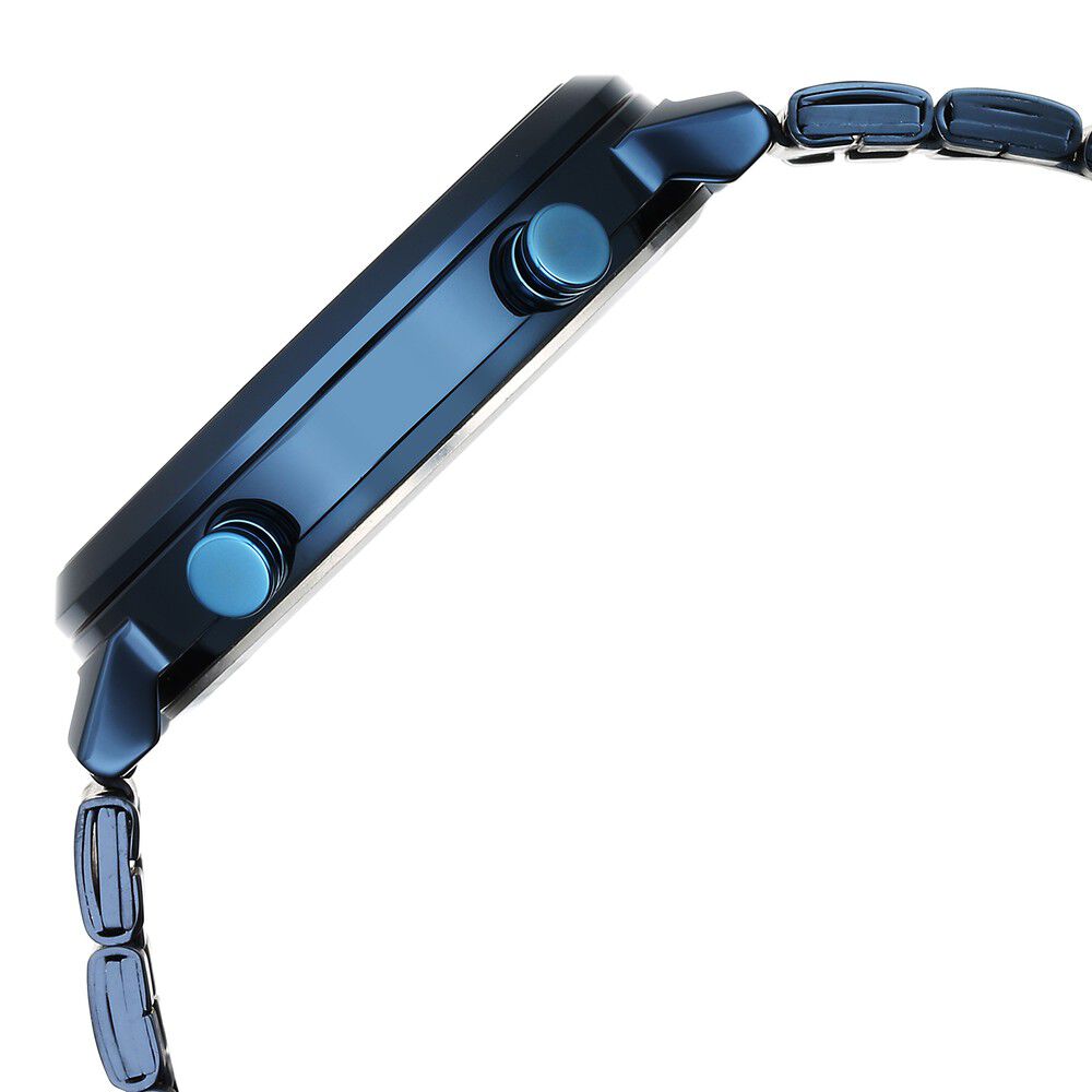 Buy Online Fastrack Gambit Micromotor Black Dial Blue Metal Strap Analog Watch for Guys 3309qm01 Titan
