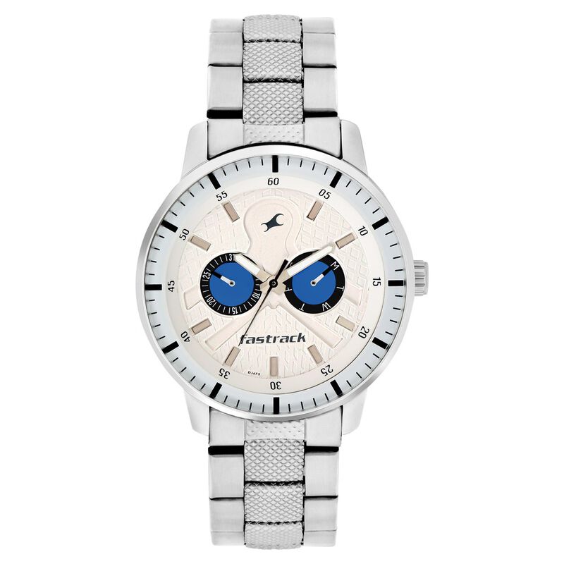 Fastrack Game Of Thrones Quartz Analog with Day and Date White Dial Stainless Steel Strap Watch for Guys