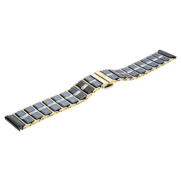 20 mm Black & Golden Ceramic & Metal Strap for Men - image number 2