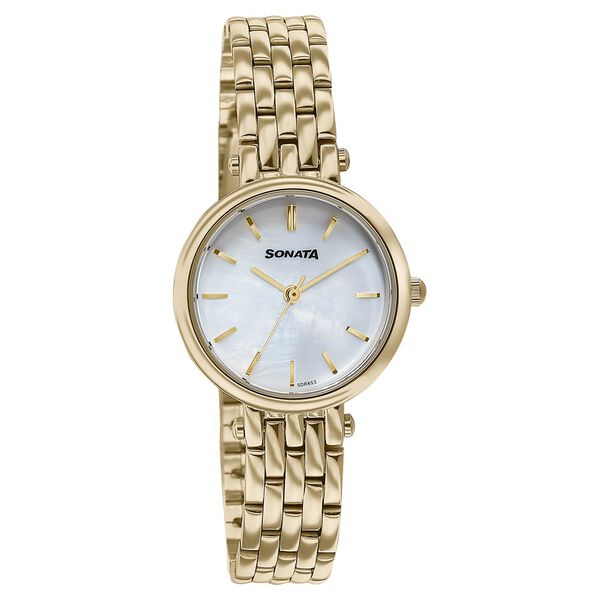 Sonata Wedding Edit Quartz Analog Off White Dial Stainless Steel Strap Watch For Women - image number 2